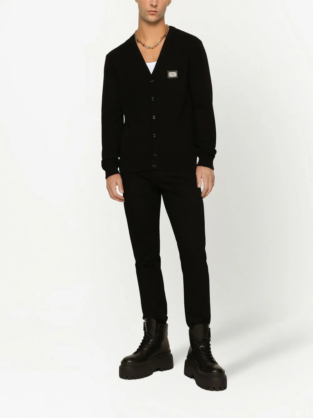 Slim-fit jeans with logo application