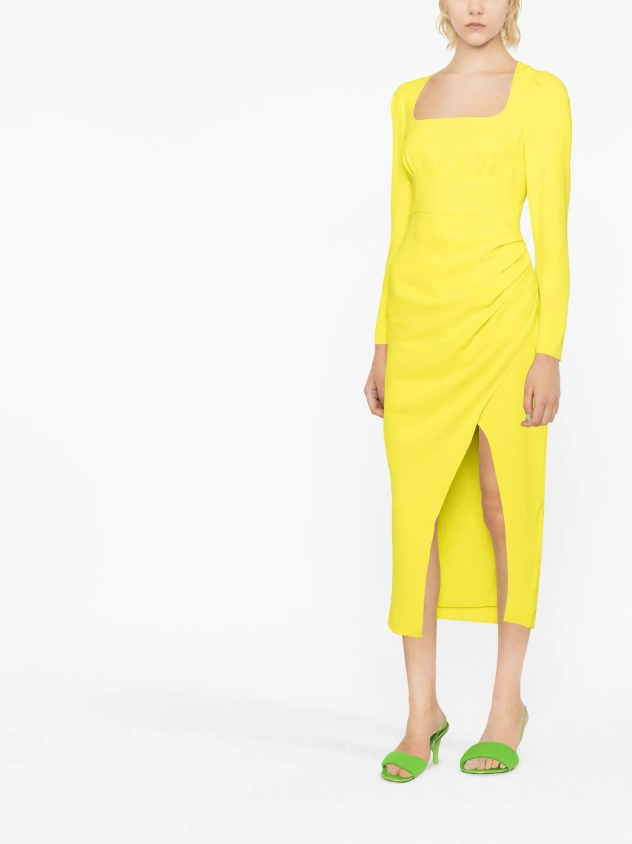 Midi šaty s řasením