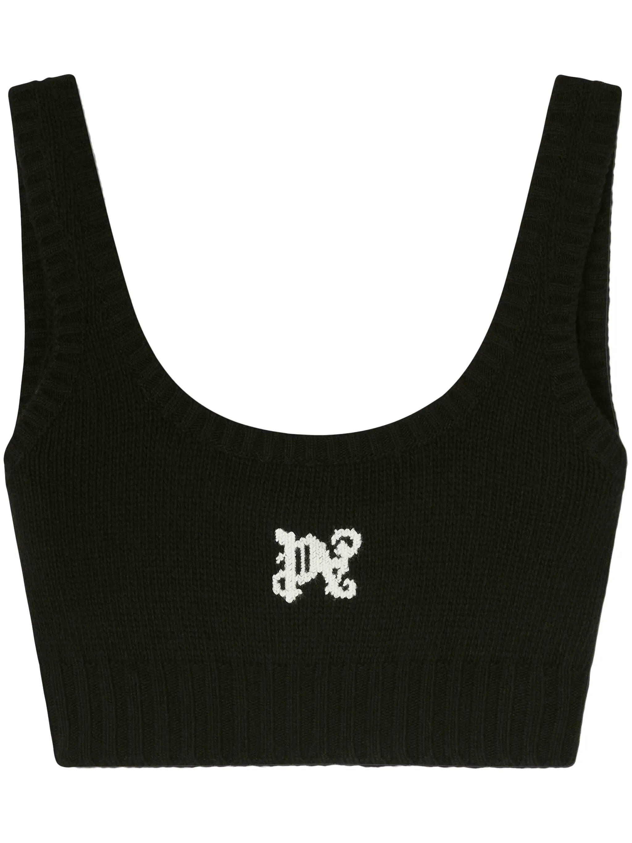 Zkrácený top s intarziovým logem