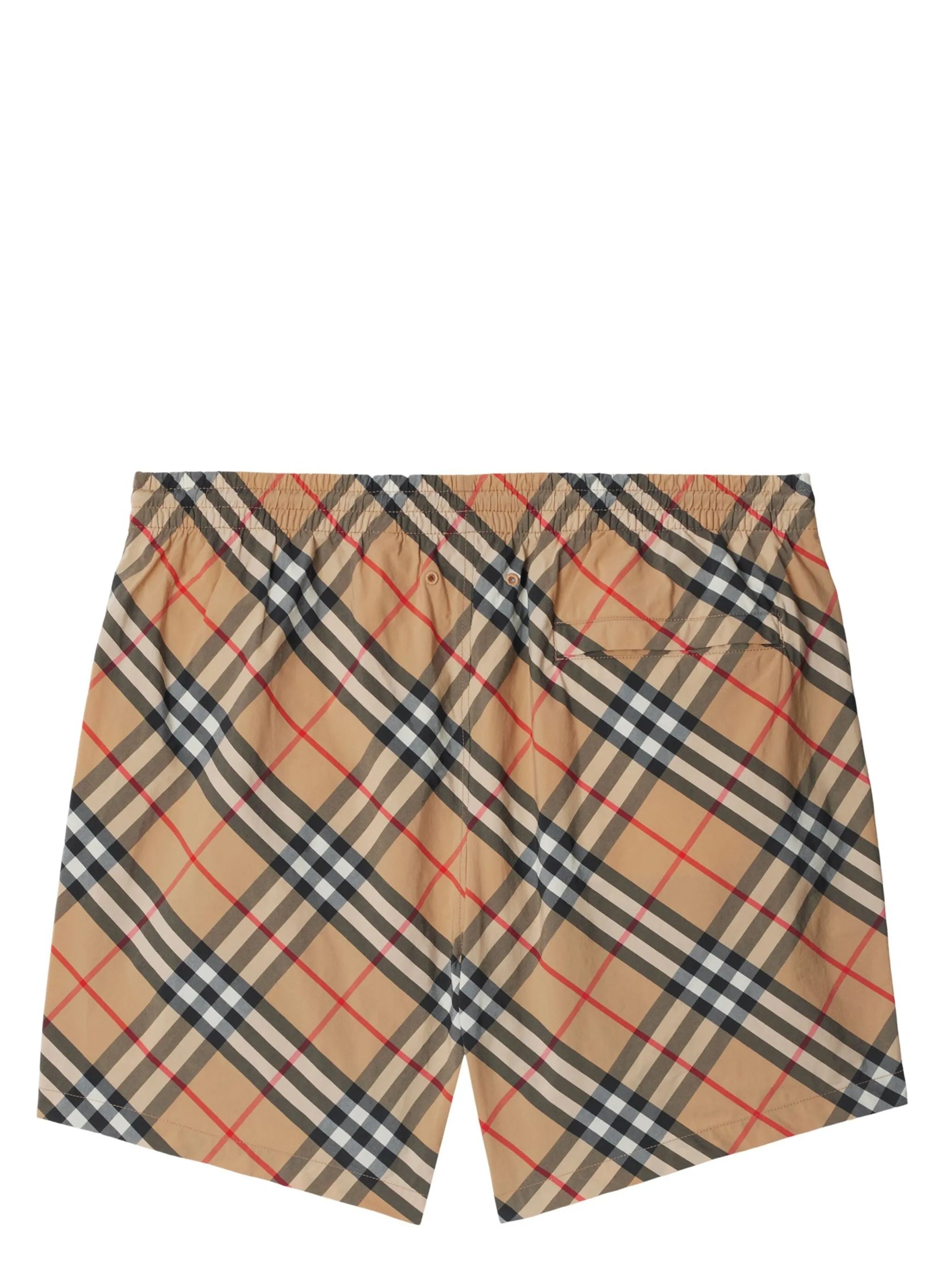 Checked swim shorts with drawstring