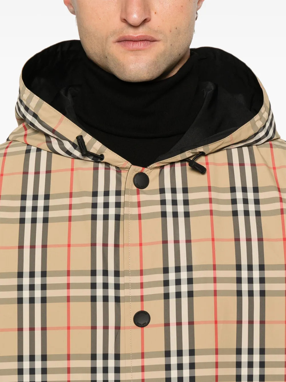Reversible jacket with vintage check