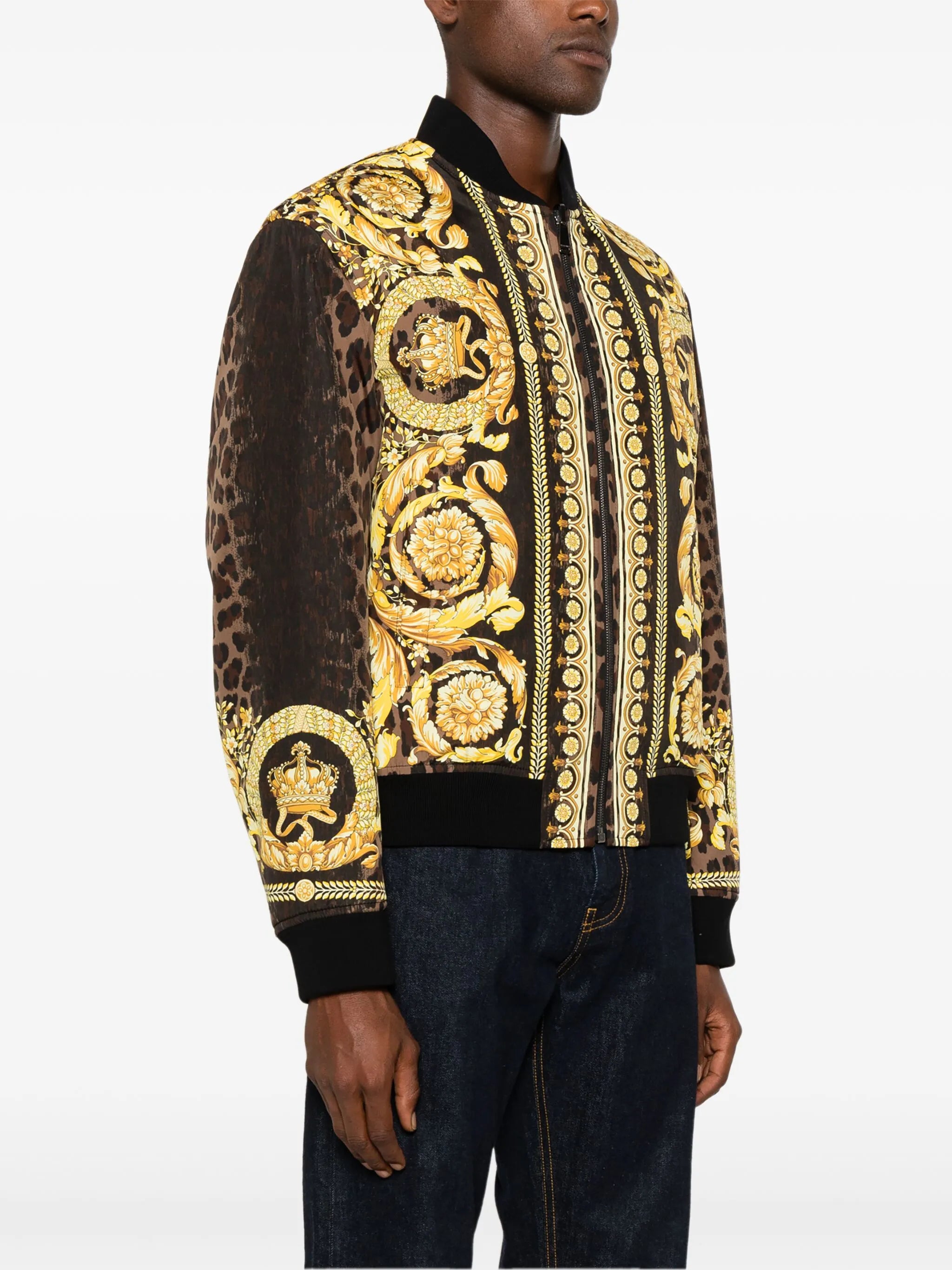 Bomber jacket with Barocco print
