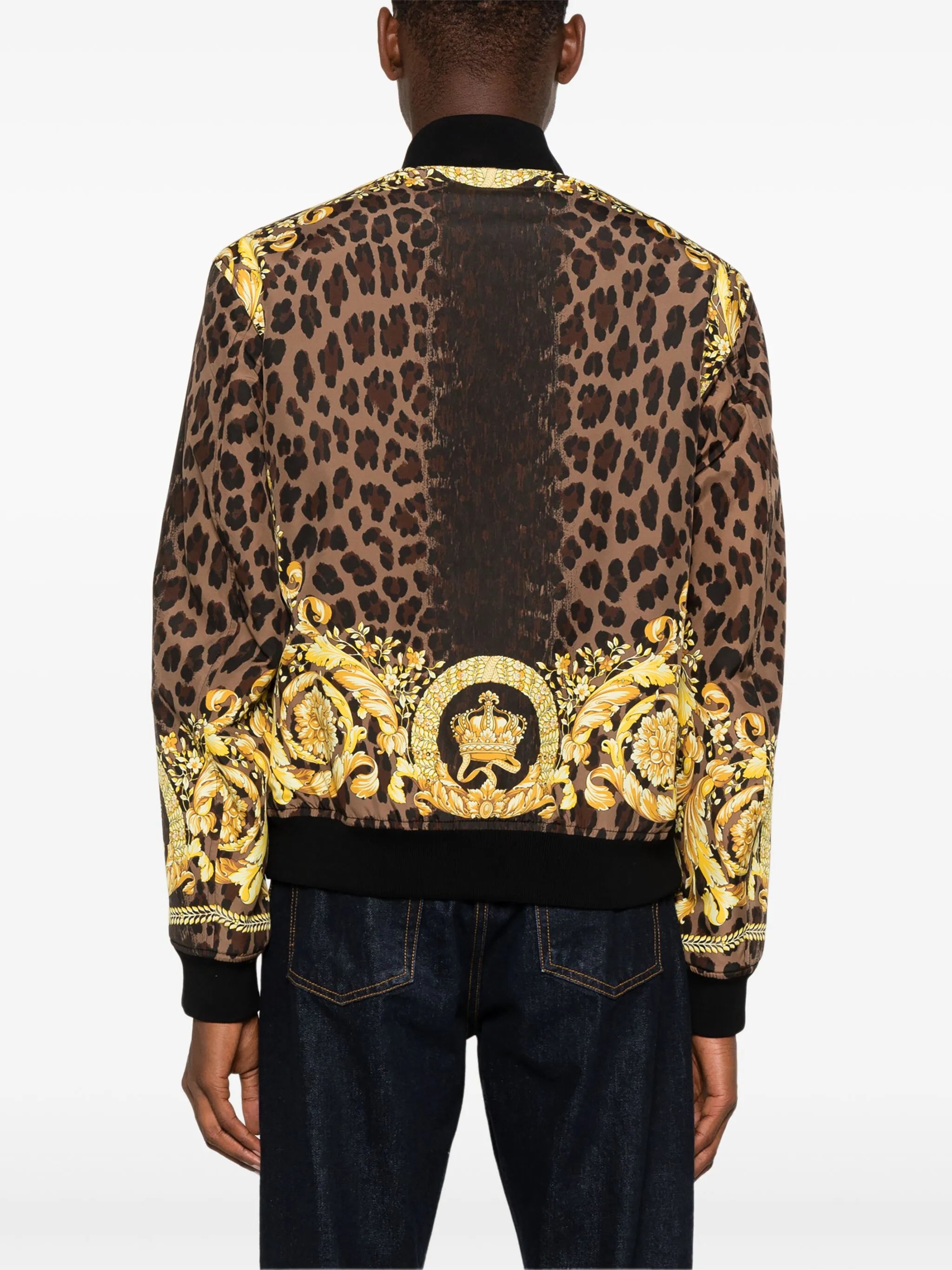 Bomber jacket with Barocco print