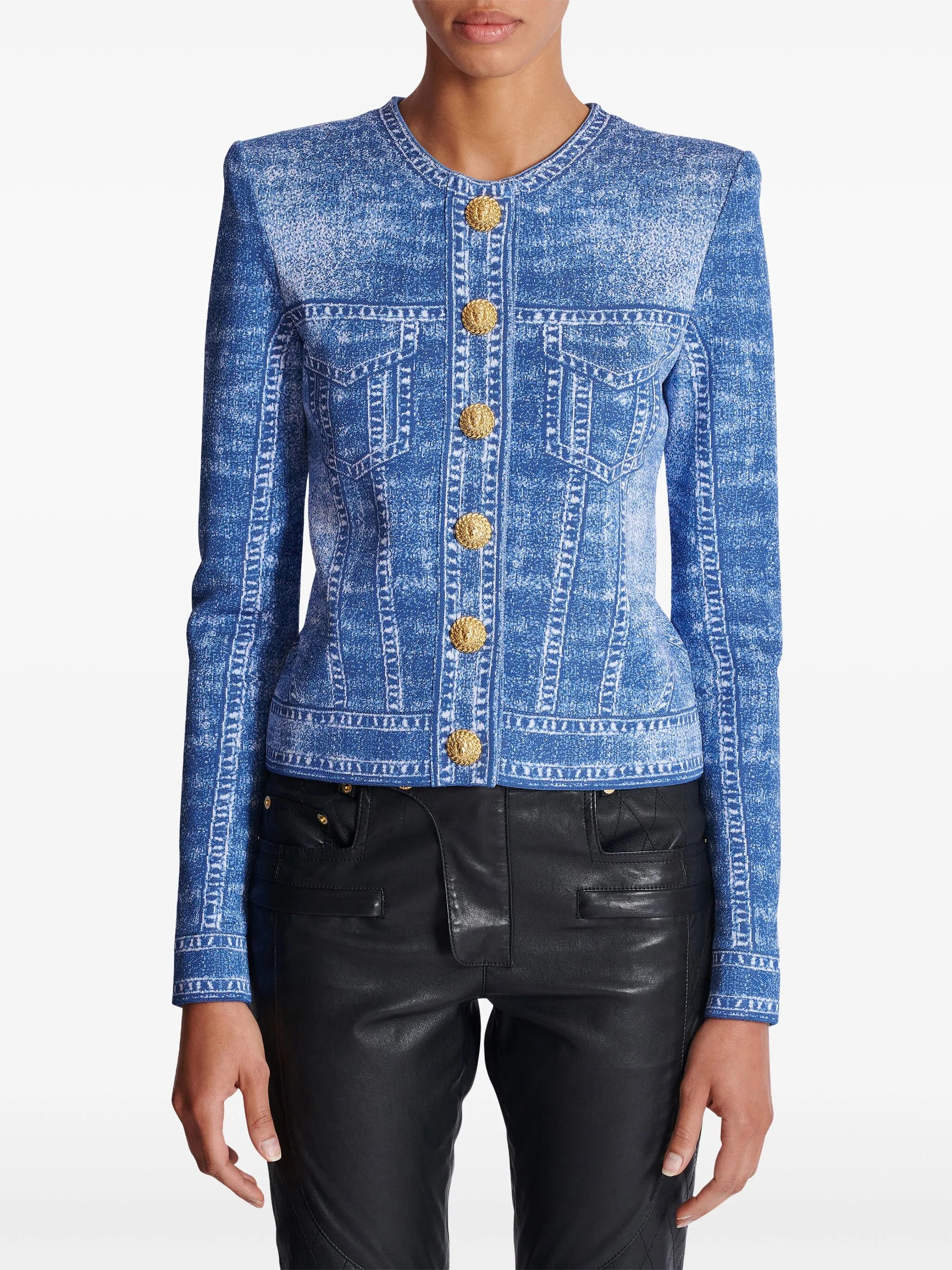 Cardigan v džínovém vzhledu