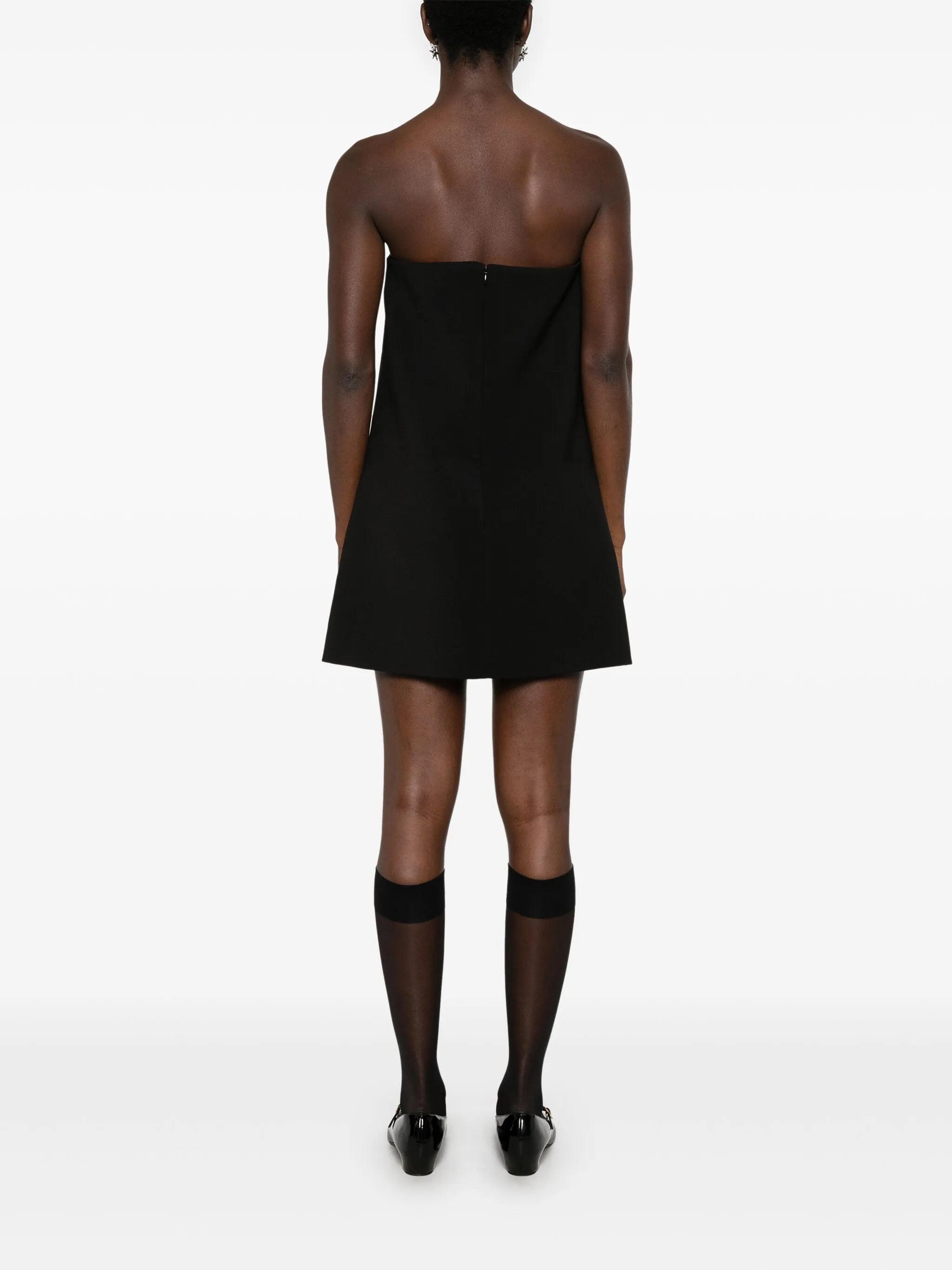 Bandeau mini dress made of crepe