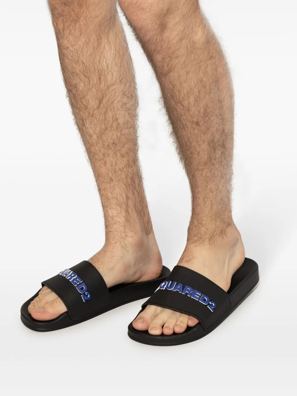 slippers with logo print