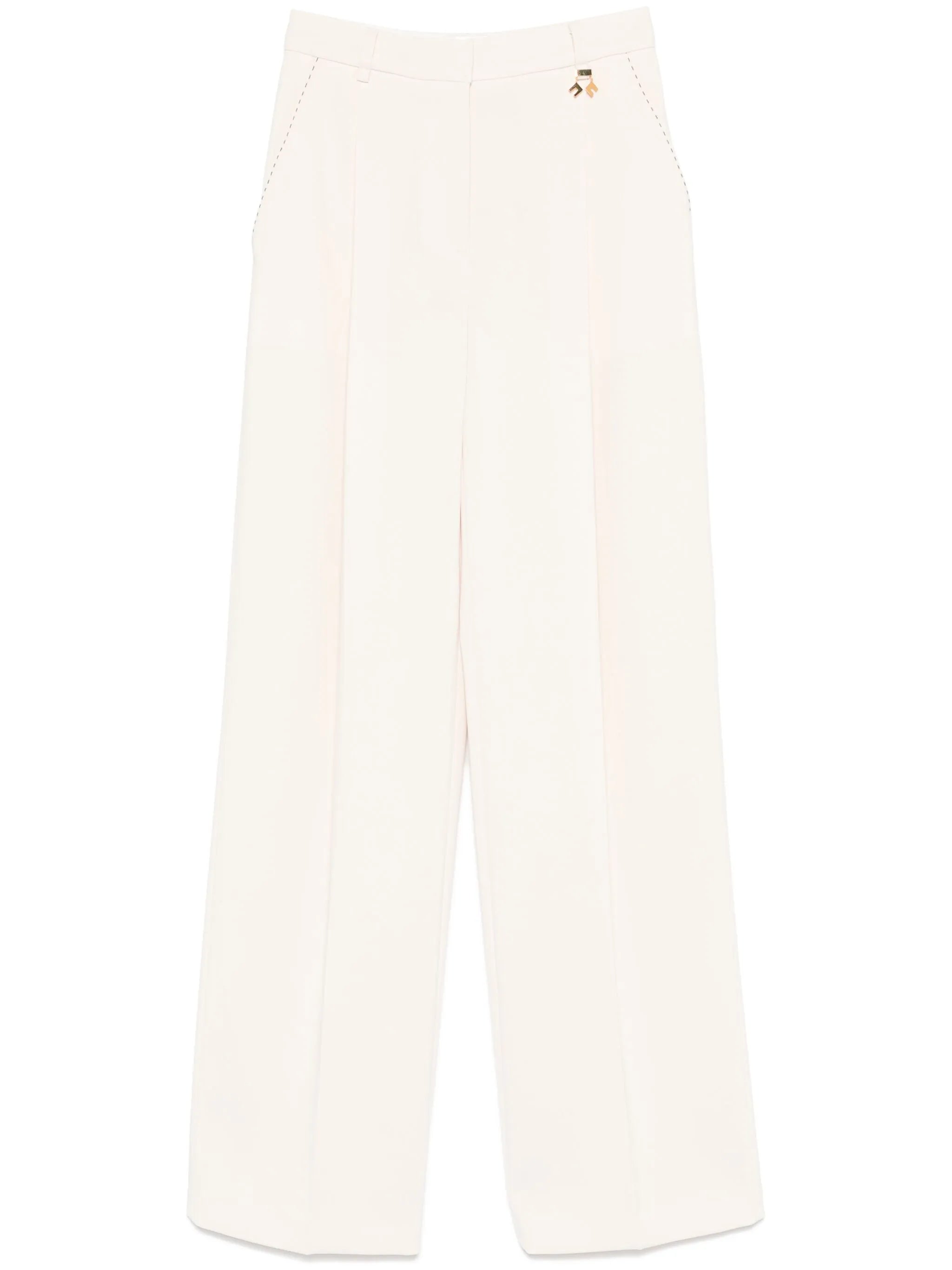 Kalhoty z krepové látky s kontrastními švy