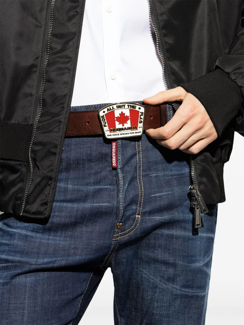 Kožený opasok s logovou prackou