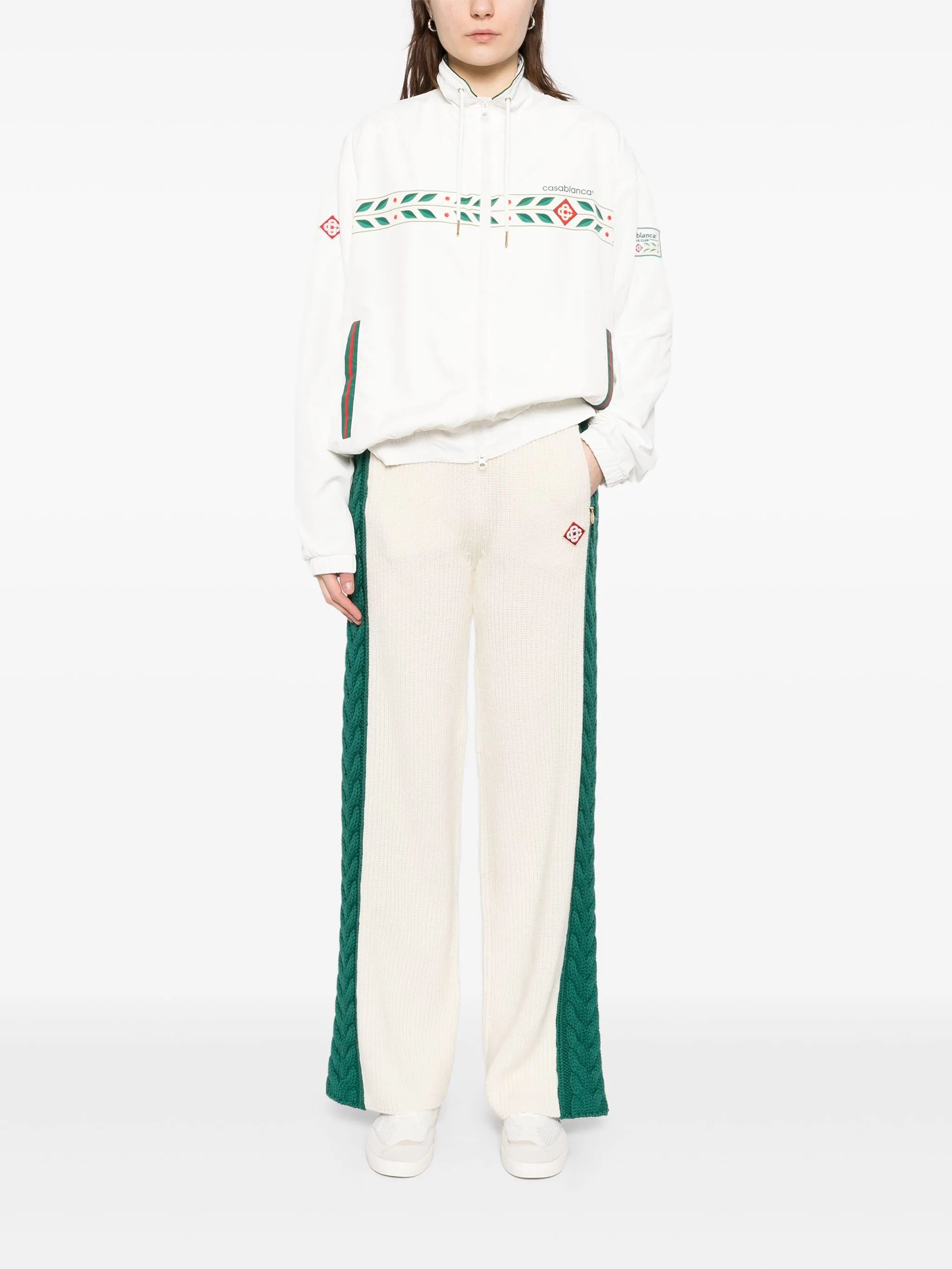 pants with cable pattern