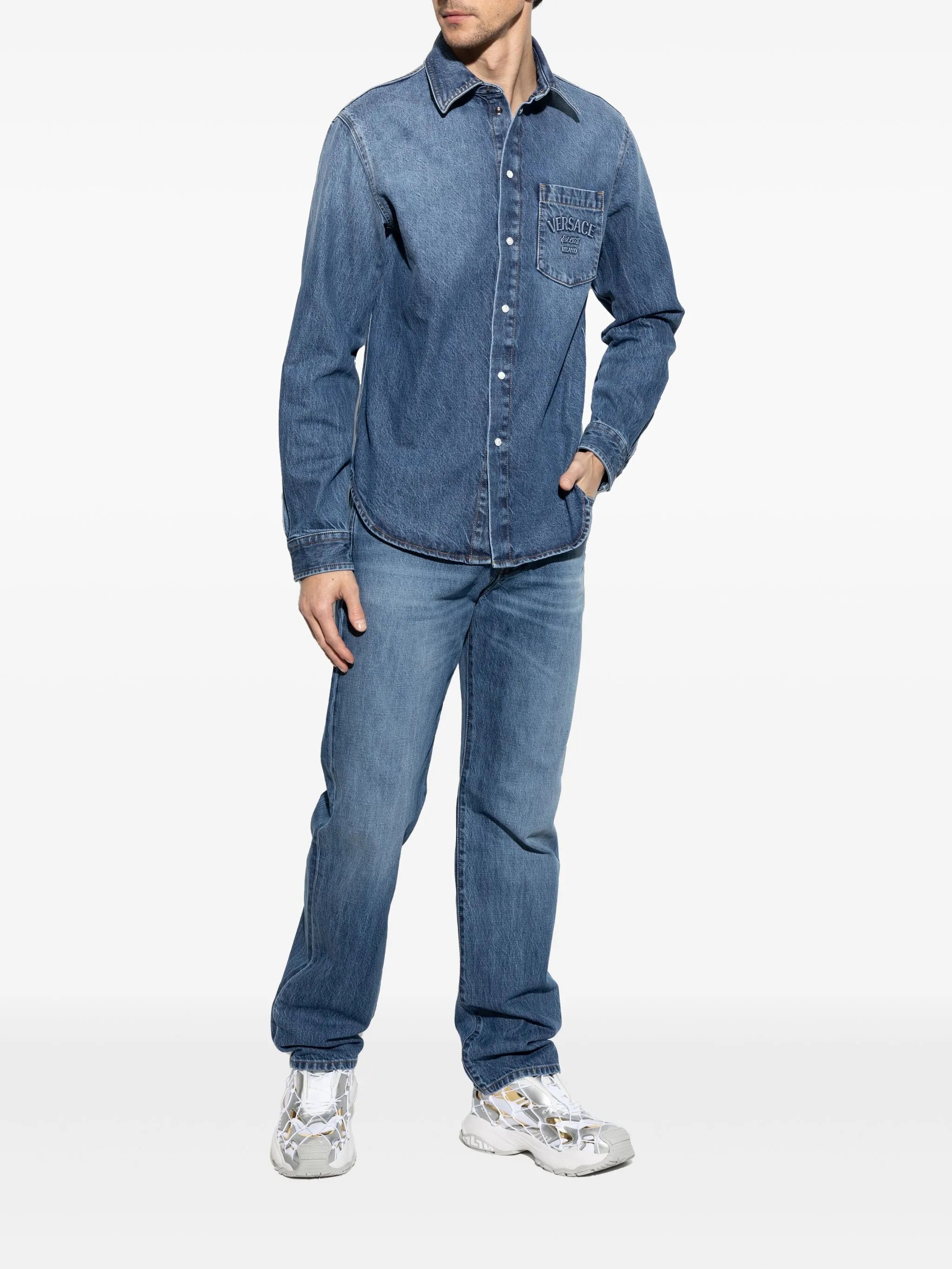 Džíny Denim Stone Wash s výšivkou