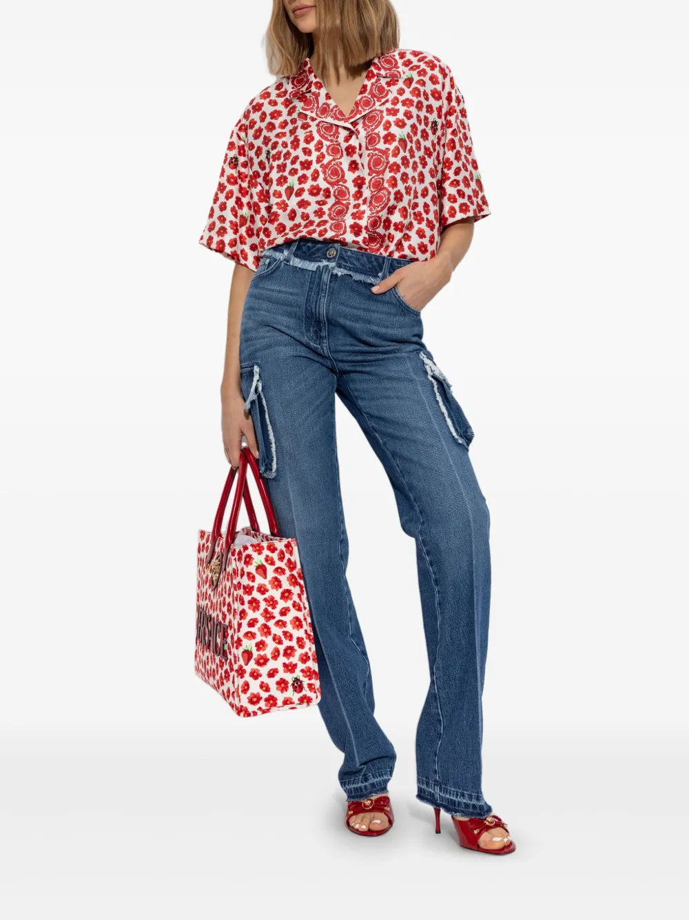 Jahodová záhrada hodvábna košeľa