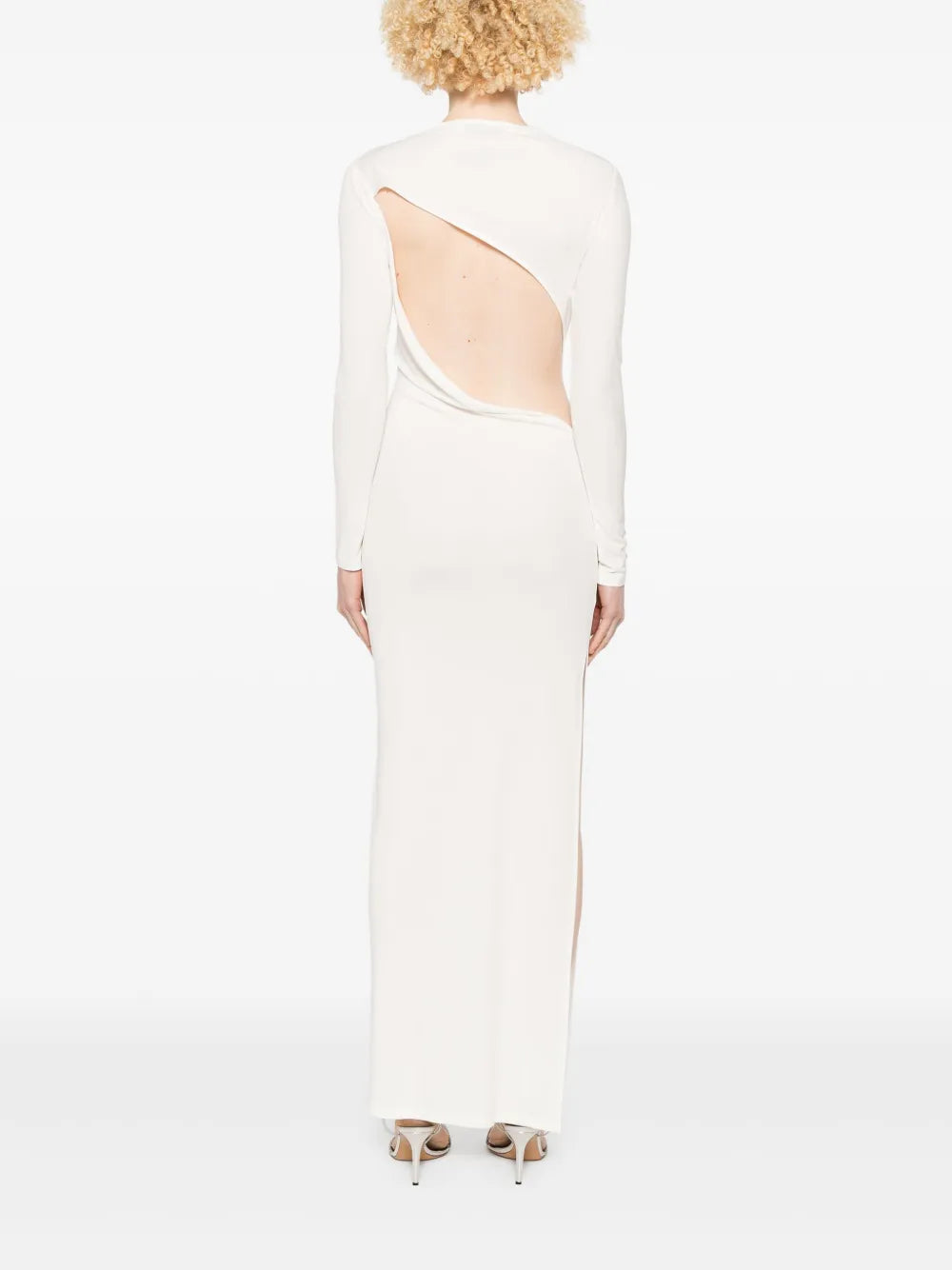 Ruched maxi dress made of jersey