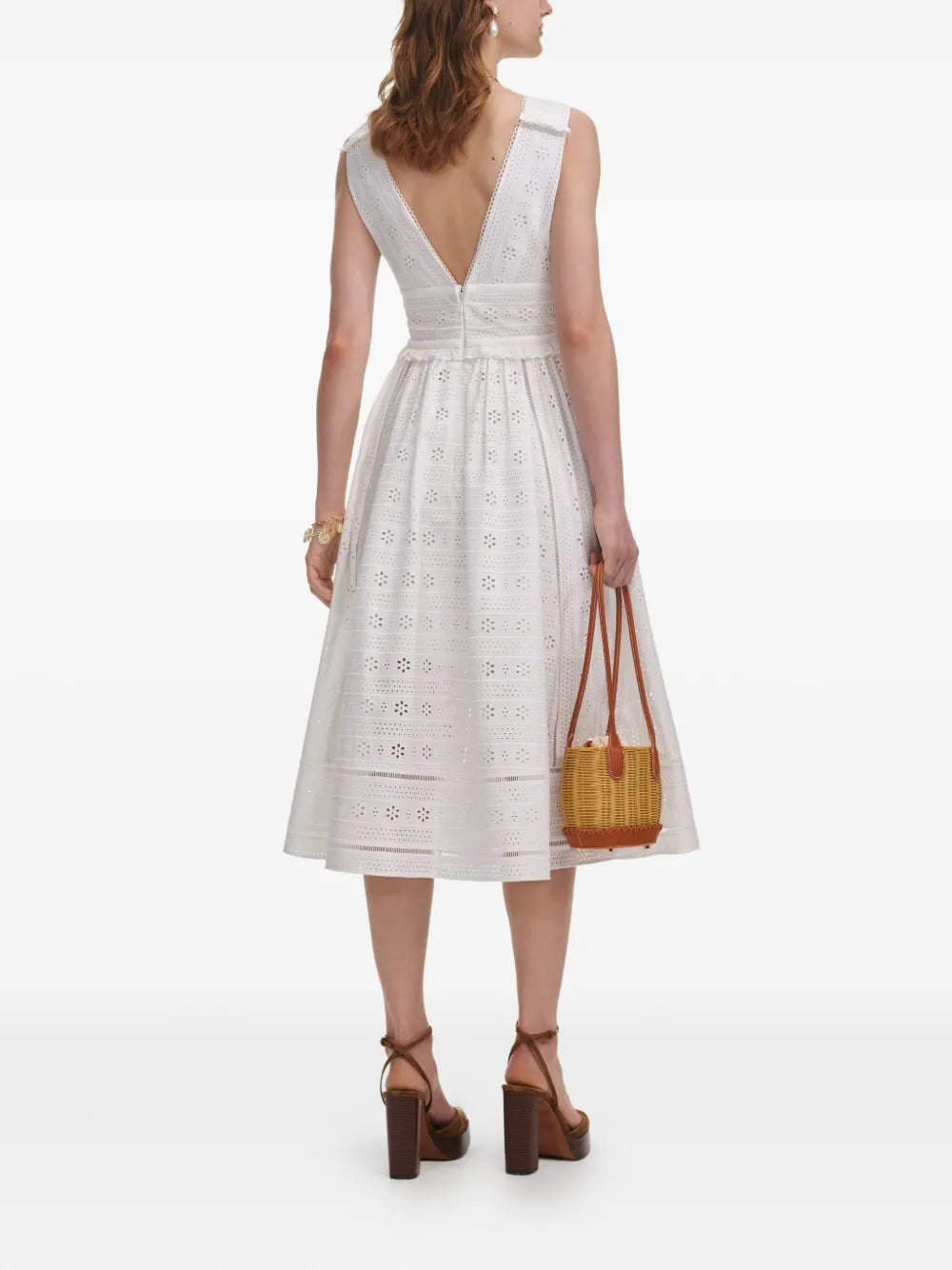 White cotton midi dress
