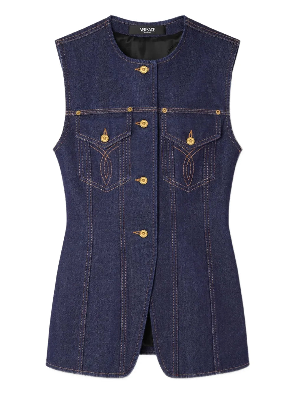 Džínová vesta na knoflíky