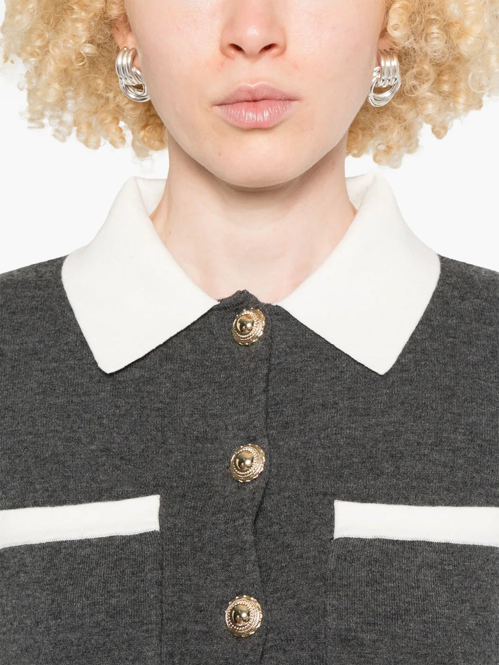 Sveter na zapínanie z kašmírovej zmesi