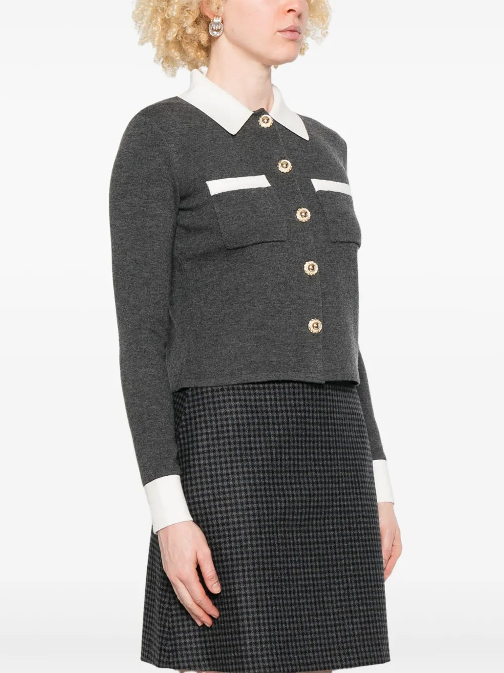 Sveter na zapínanie z kašmírovej zmesi