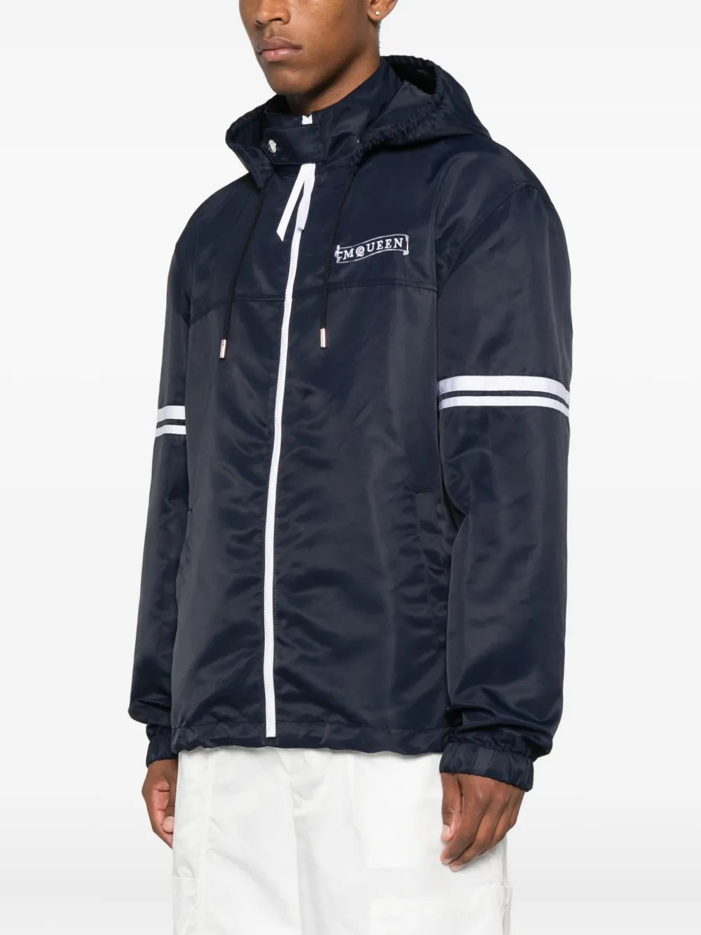 Hoodie with stripe decoration