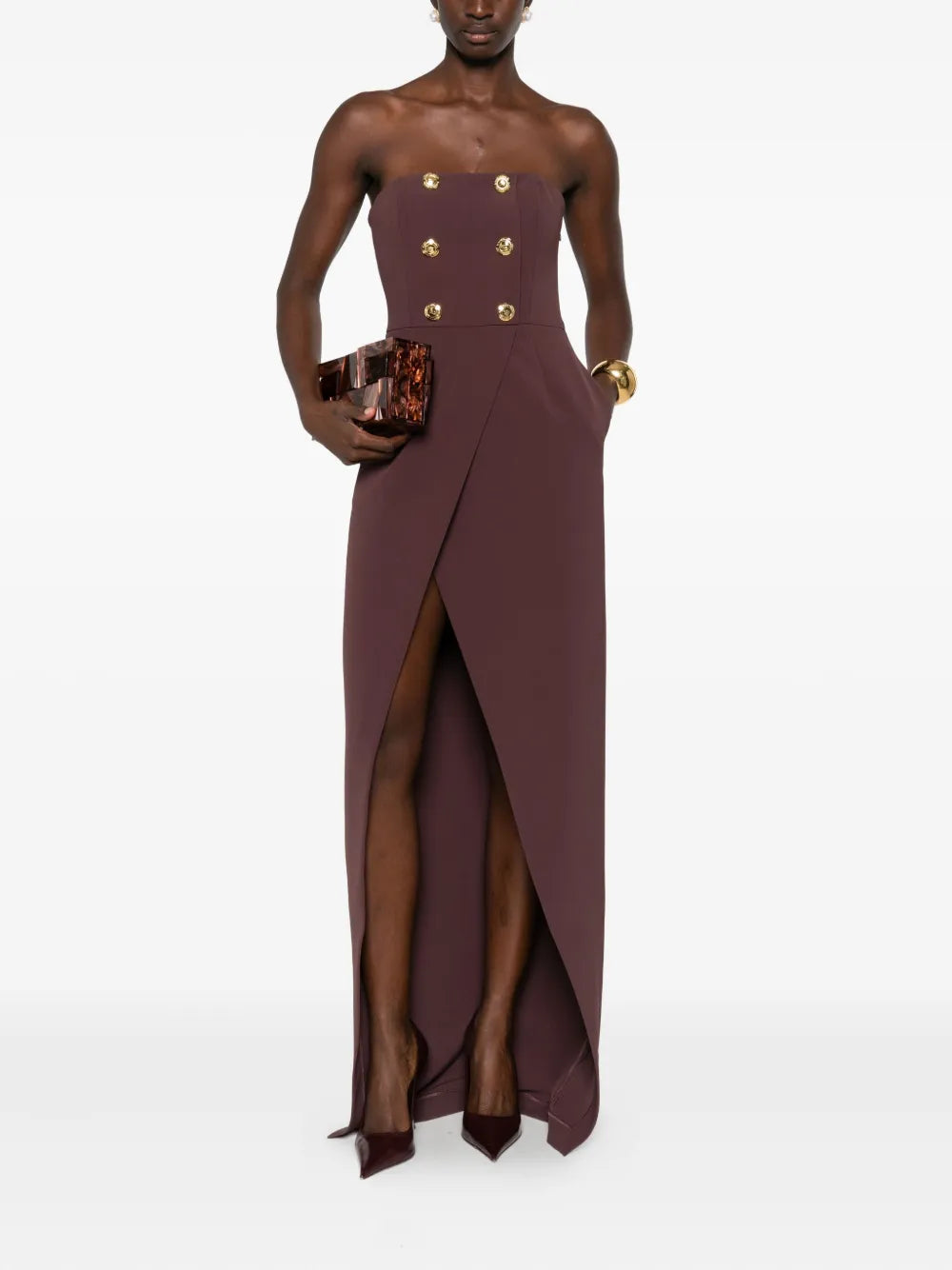 Zavinovací šaty s knoflíkovou ozdobou