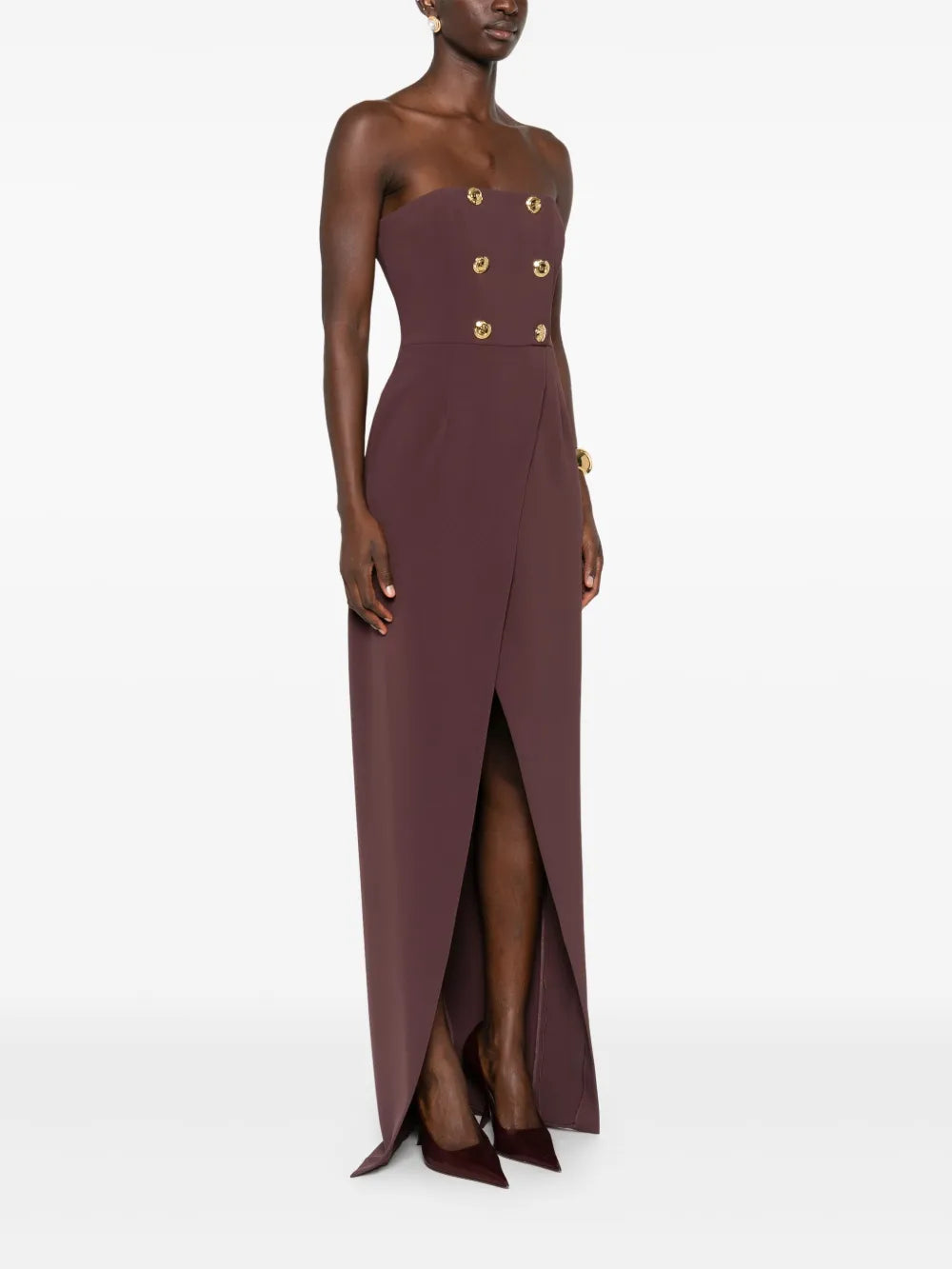 Zavinovací šaty s knoflíkovou ozdobou