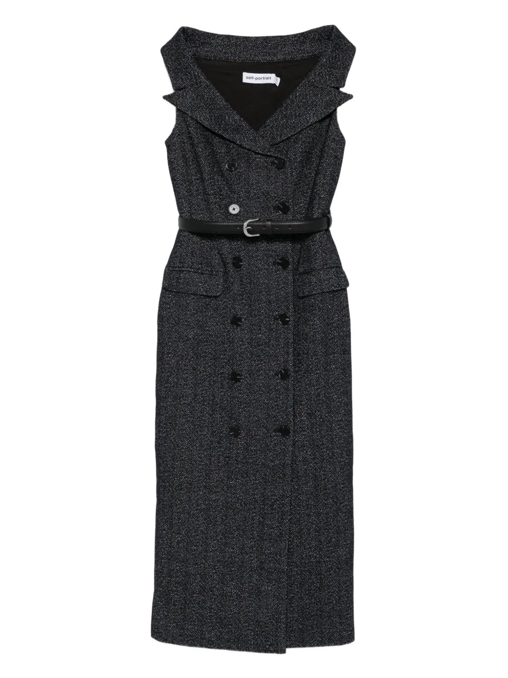 Šaty s dvojitým řádkem a páskem