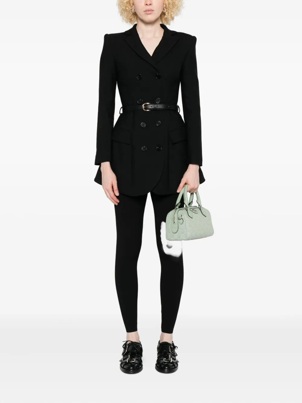 Pletené kalhoty s páskem