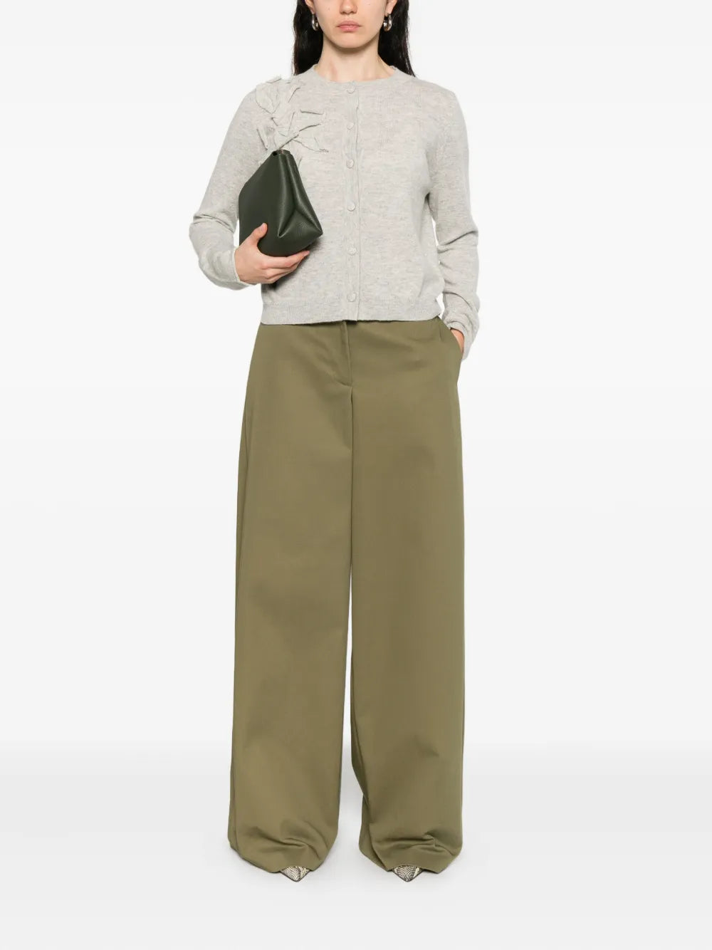 Cardigan with floral embellishment