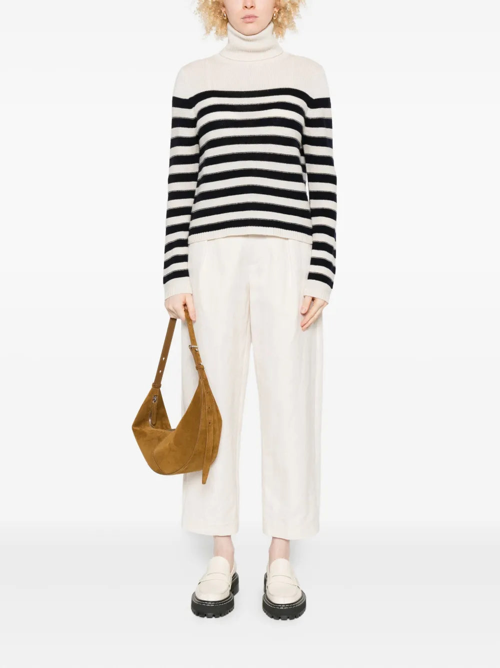 Striped turtleneck sweater