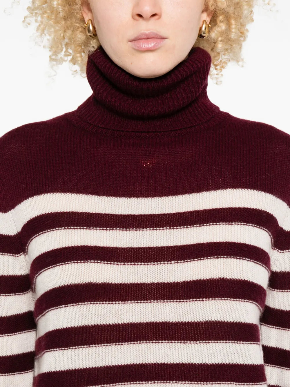 Striped turtleneck sweater