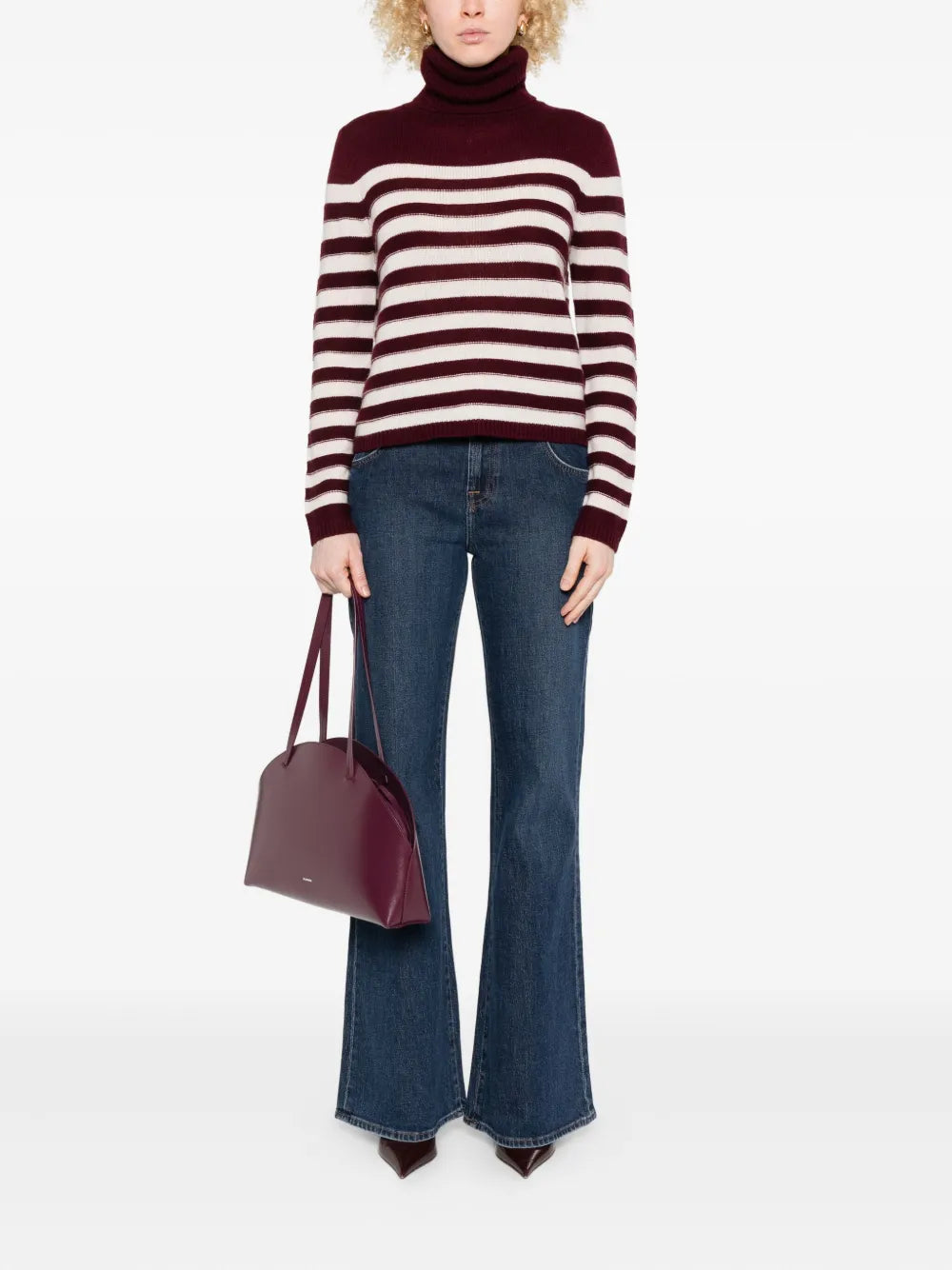 Striped turtleneck sweater