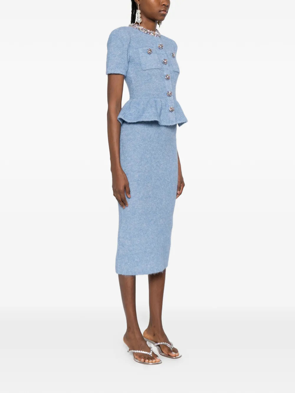 Midi šaty s volánkem v pase