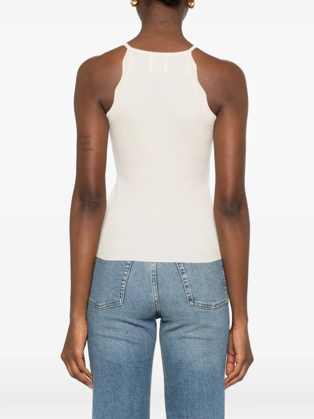 Tank top with wavy hem