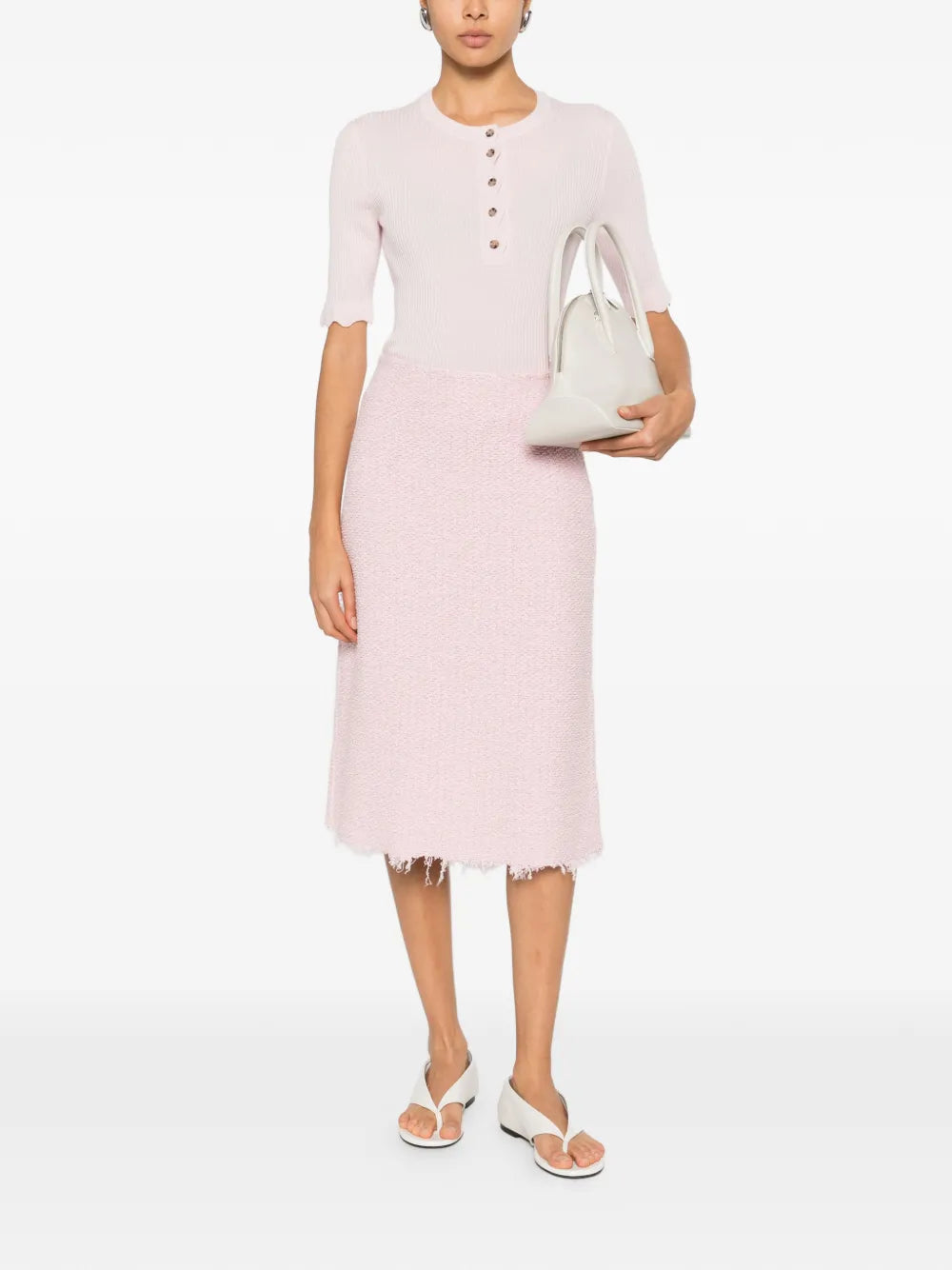 Žebrovaný vršek s knoflíkovým zapínáním