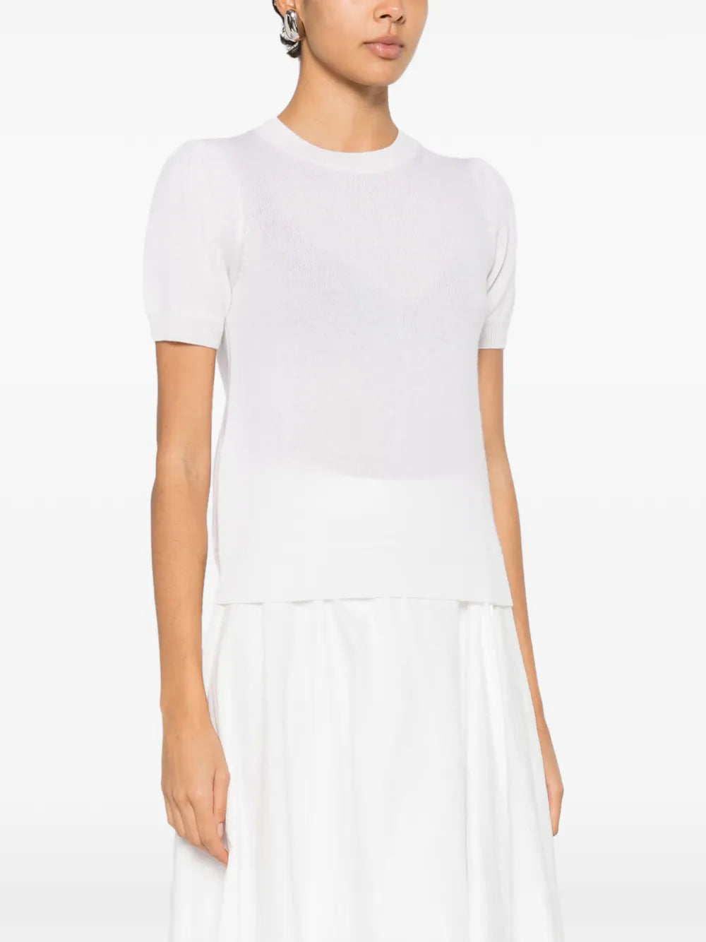 Short-sleeved cashmere shirt