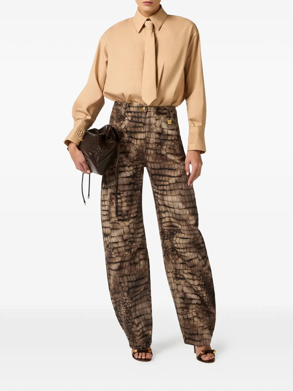 Shirt with knot detail and logo embroidery