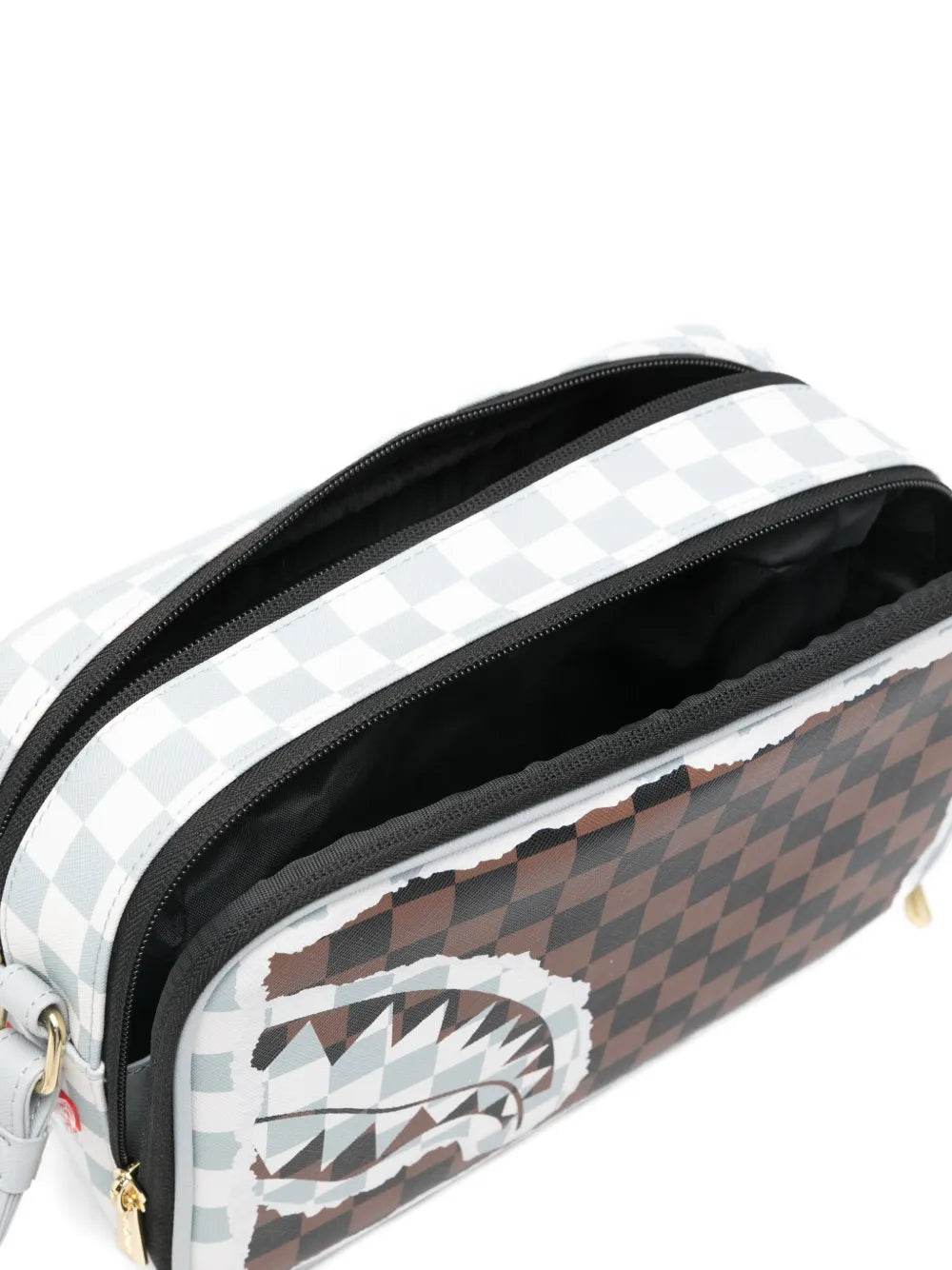 Toiletry bag with plaid pattern