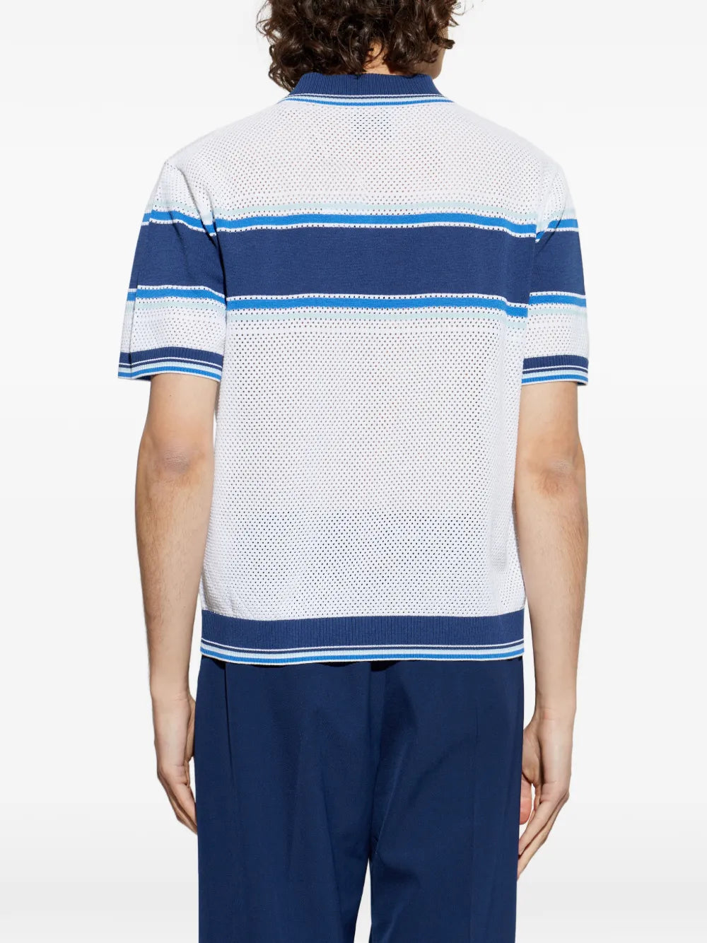 Polo shirt with eyelet pattern