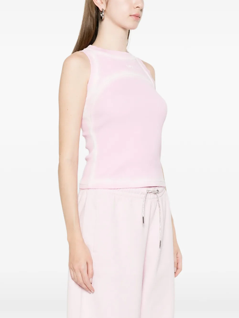 Ribbed Spray-Off-Stamp Tank Top