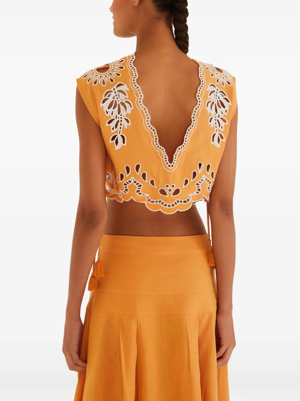 Top with eyelet embroidery pattern