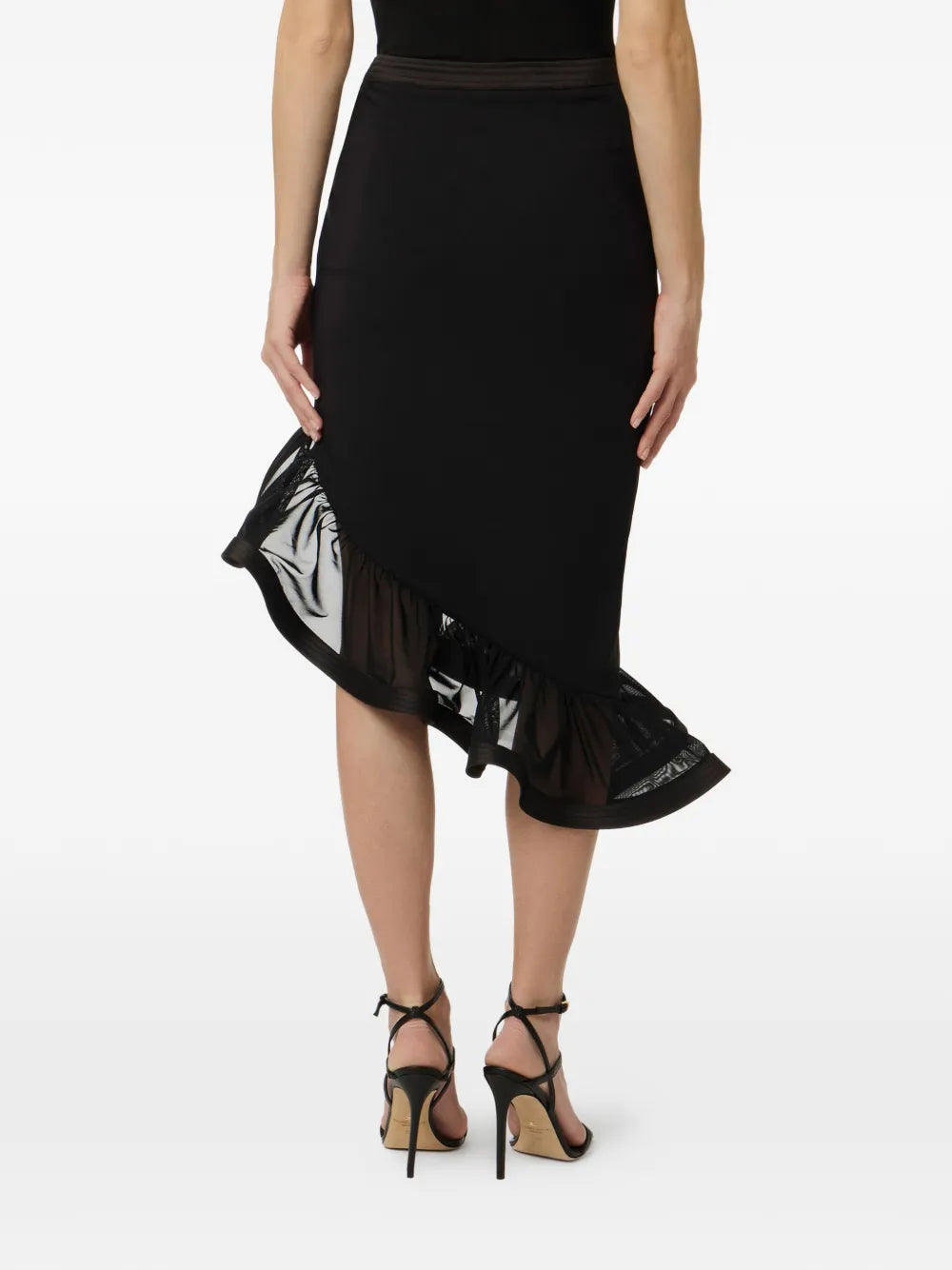 Midi Skirt with Ruffle Detail