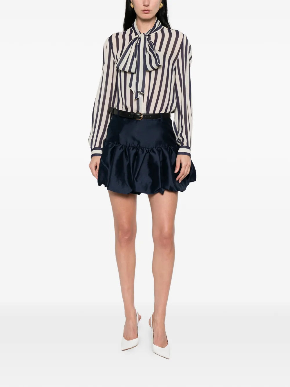 Blouse with stripes