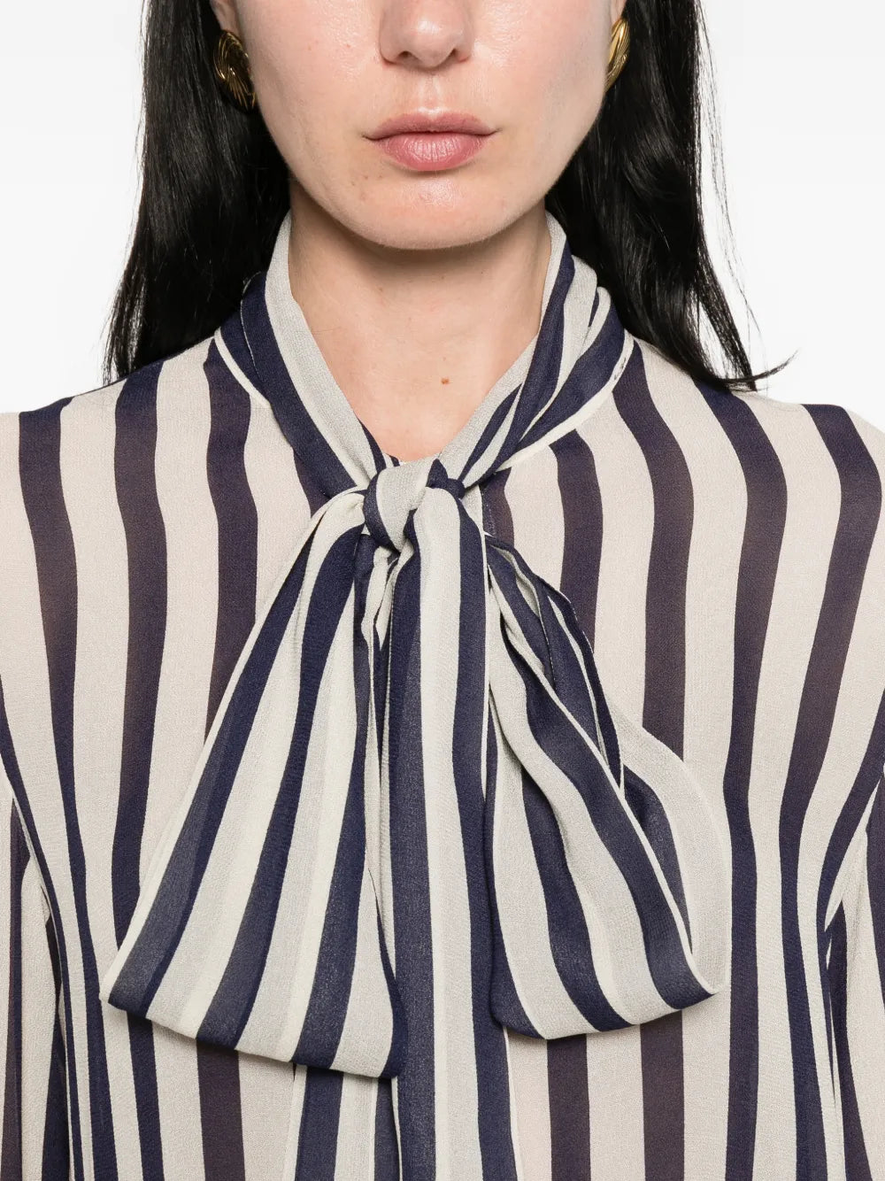 Blouse with stripes