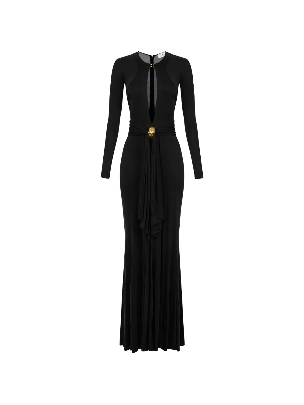 Maxišaty s výstřihem na klíček a drapováním