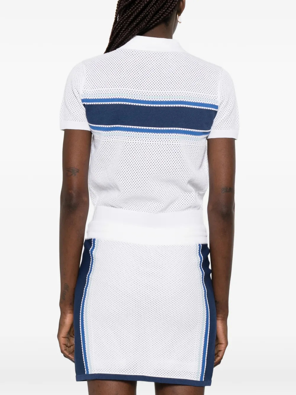 Striped polo shirt with zipper