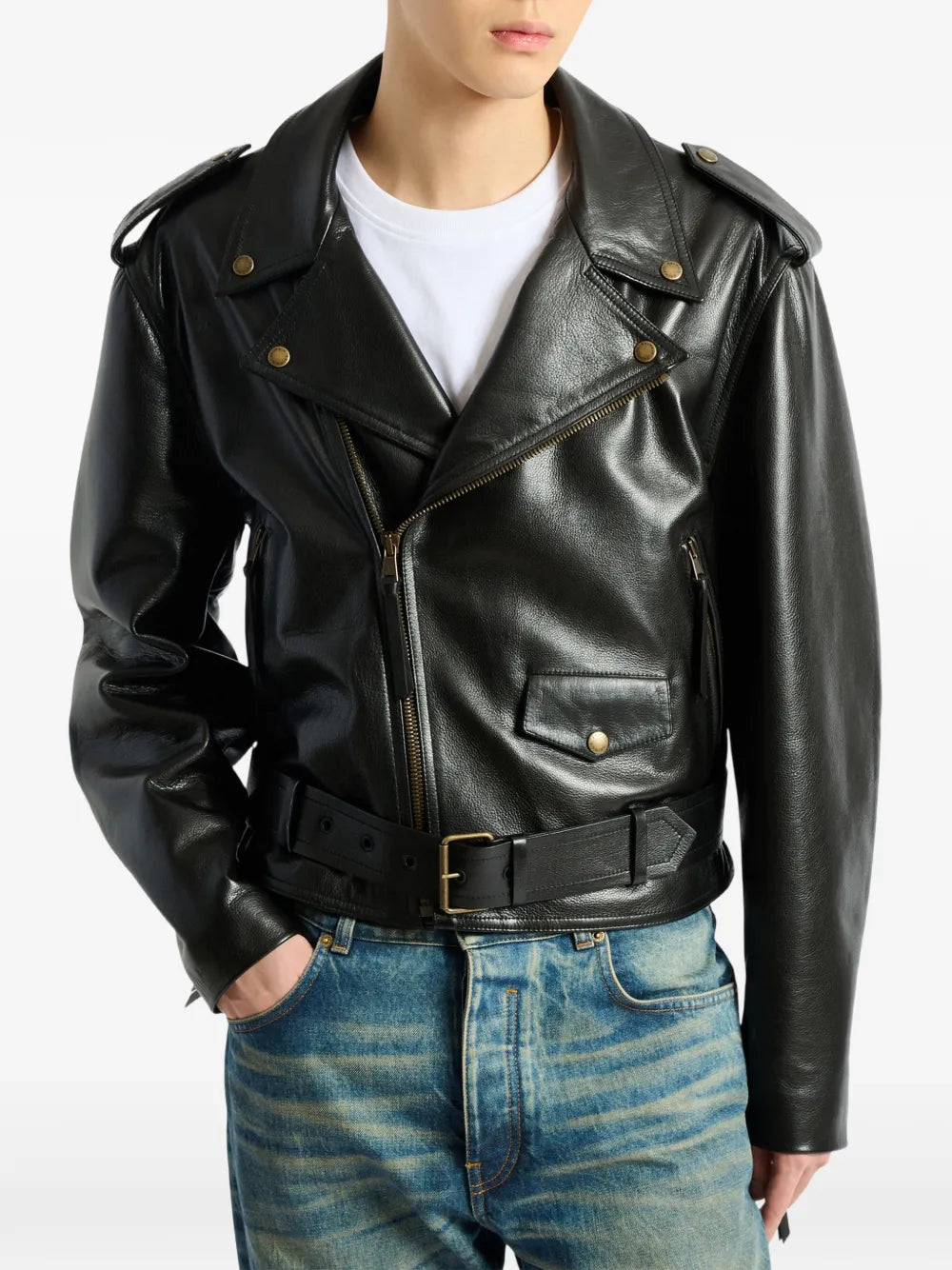 Strukturierte Bikerjacke