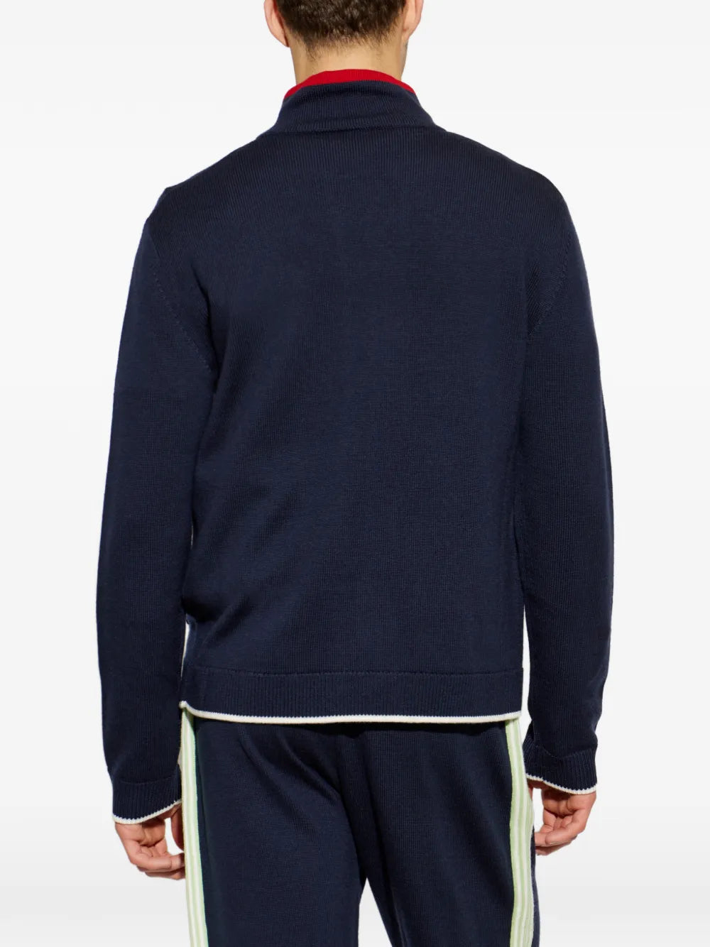 Woll-Cardigan mit Reißverschluss und Logo-Stickerei