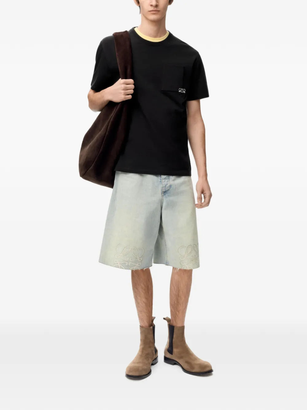 Herren T-Shirt mit Brusttasche und aufgesticktem Anagram