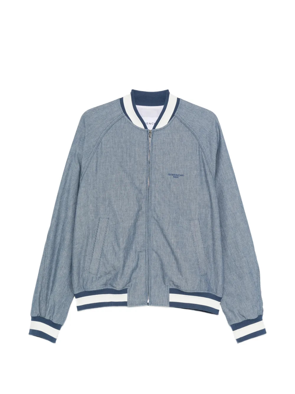 Gestreifter Blouson aus Baumwolle mit Givenchy-Stickerei