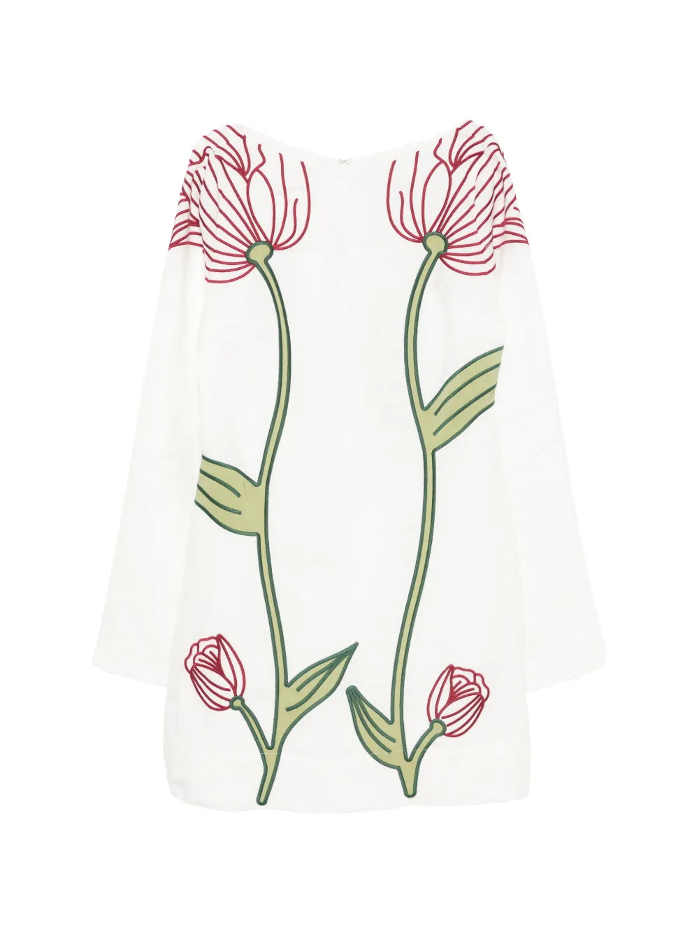 Minikleid mit gestickten Blumenapplikationen