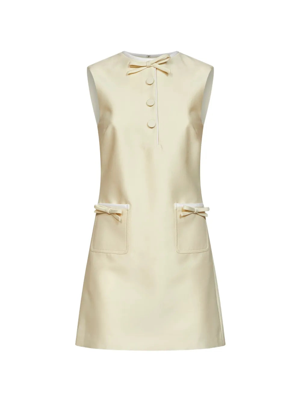 sleeveless mini dress with bow decoration