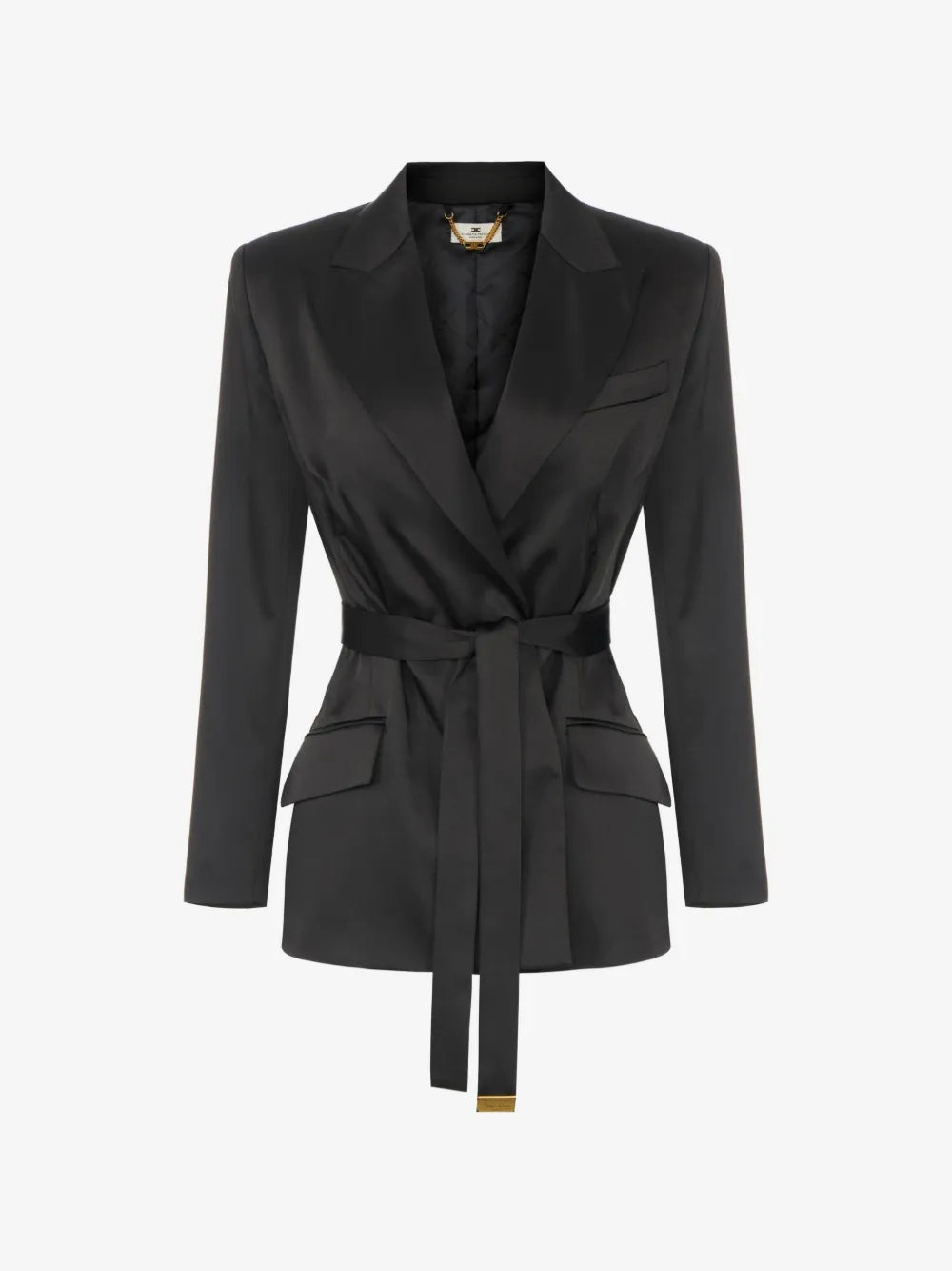Jacke aus Stretch-Satin mit Gürtel